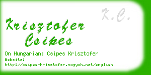 krisztofer csipes business card